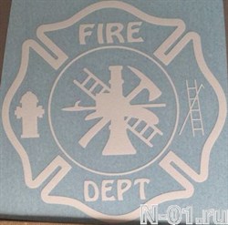 Наклейка "Пожарный мальтийский крест". Размер 12х12см - фото 5156