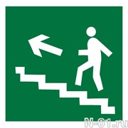 Эвакуационный знак Е16 "Направление к эвакуационному выходу по лестнице вверх (левосторонний)"