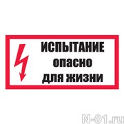 Знак электробезопасности "Испытание. Опасно для жизни!"