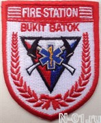 Нашивка пожарная "Fire station BUKIT BATOK" (Сингапур)